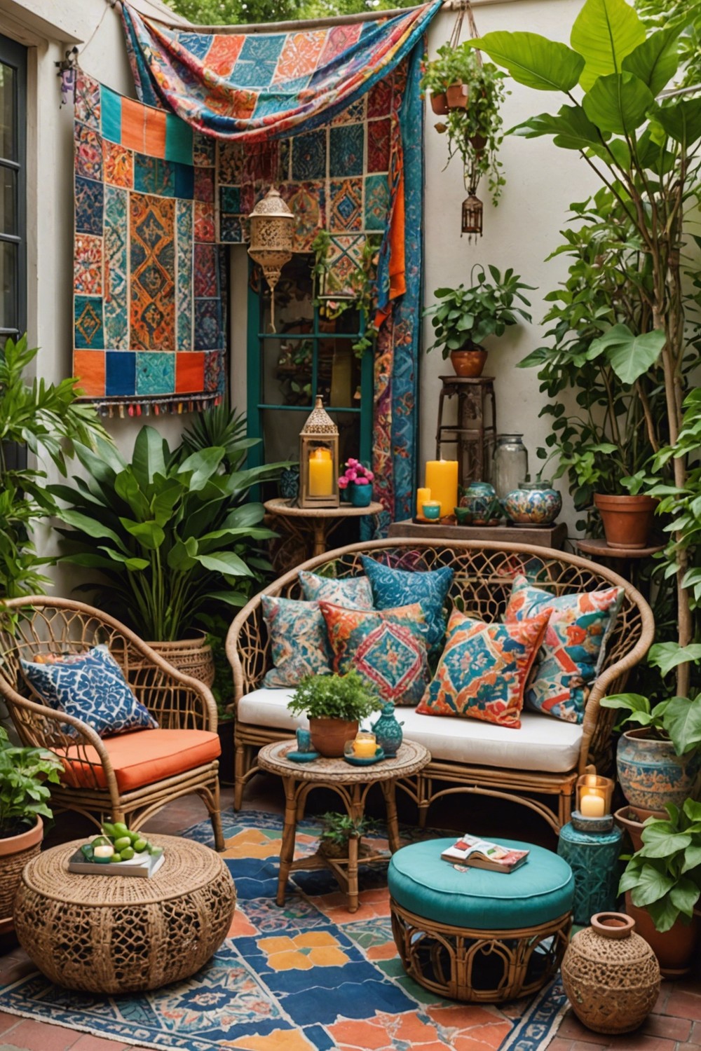 bohemian_patio_with_colorful_accents Bohemian Patio with Colorful Accents