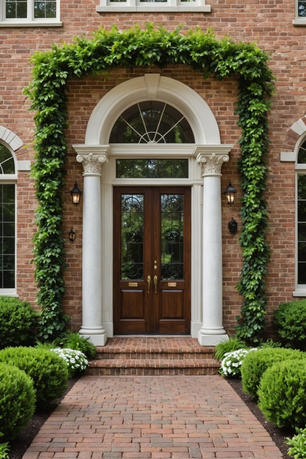 brick_retaining_wall_with_columned_entrance Brick Retaining Wall with Columned Entrance