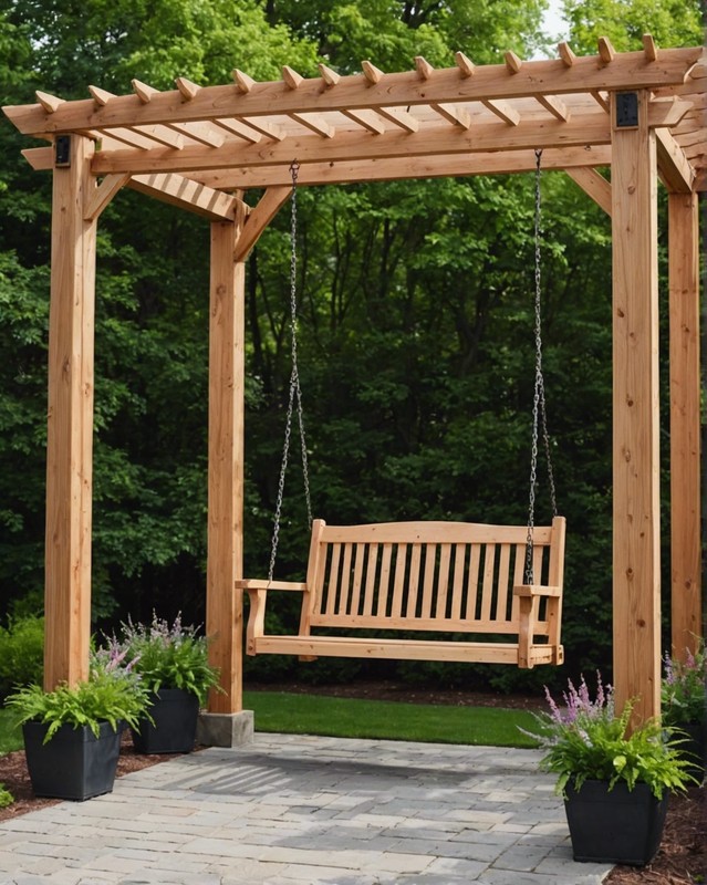 Cedar Pergola with Swing