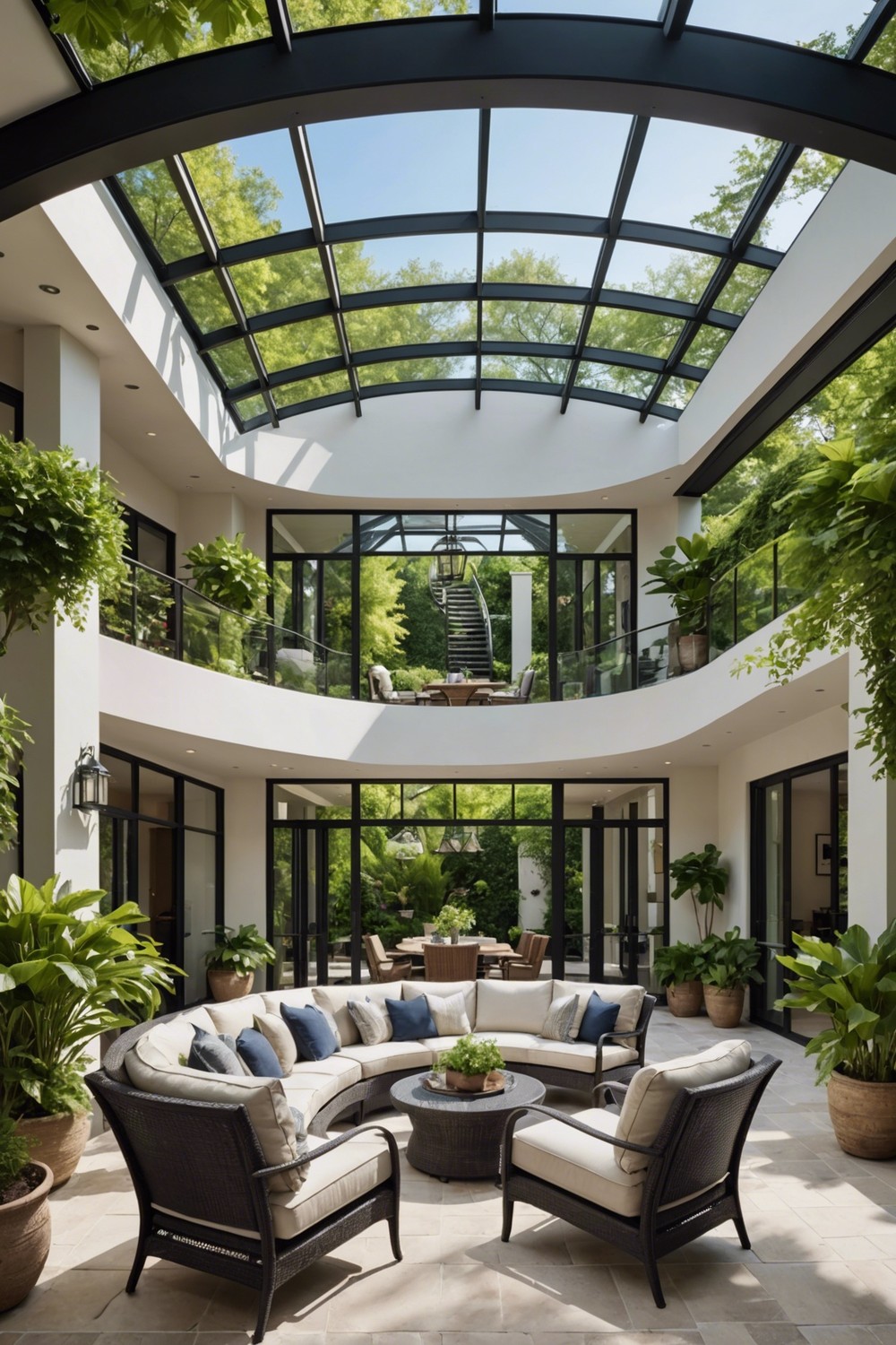 Classy Curved Roof with Skylights