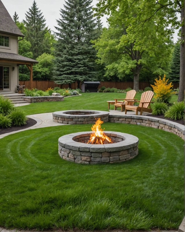 Concrete Fire Pit with Wood Storage