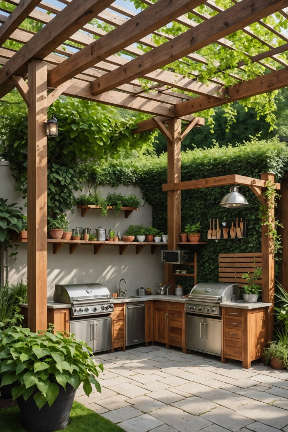 corner_pergola_with_outdoor_kitchen Corner Pergola with Outdoor Kitchen