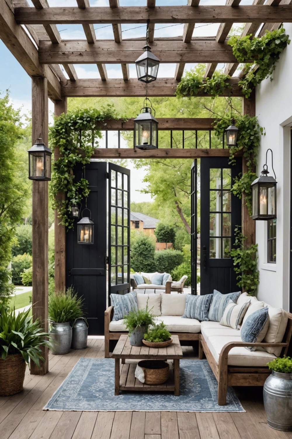 modern_farmhouse_patio_with_vintage_decor Modern Farmhouse Patio with Vintage Decor