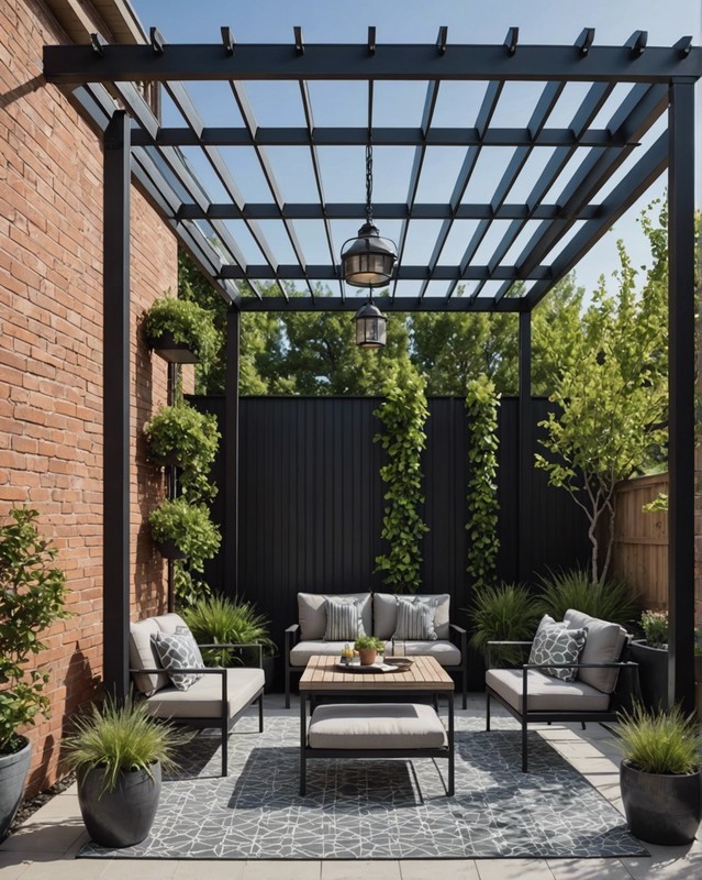 Modern Pergola with Metal Frame