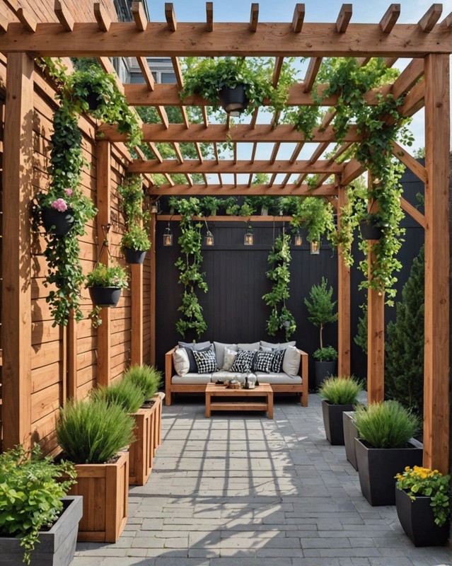 Pergola with Built-in Planters