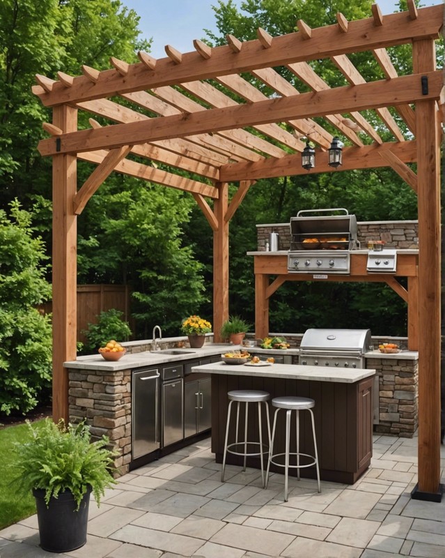 Pergola with Outdoor Kitchen