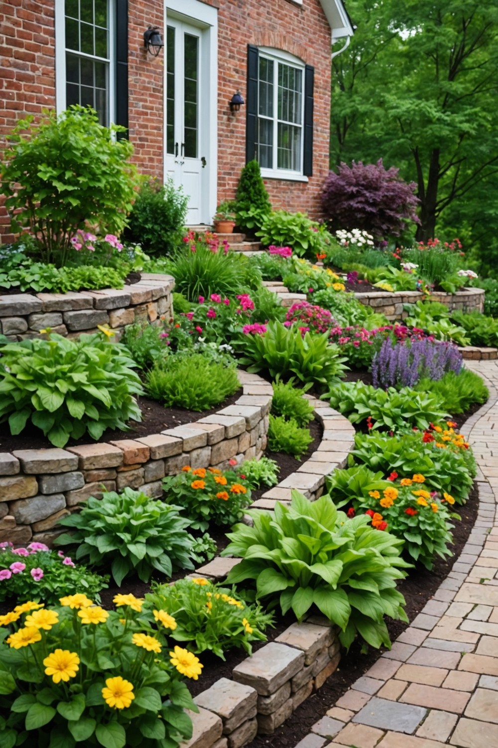 raised_bed_retaining_wall_with_vegetable_garden Raised Bed Retaining Wall with Vegetable Garden