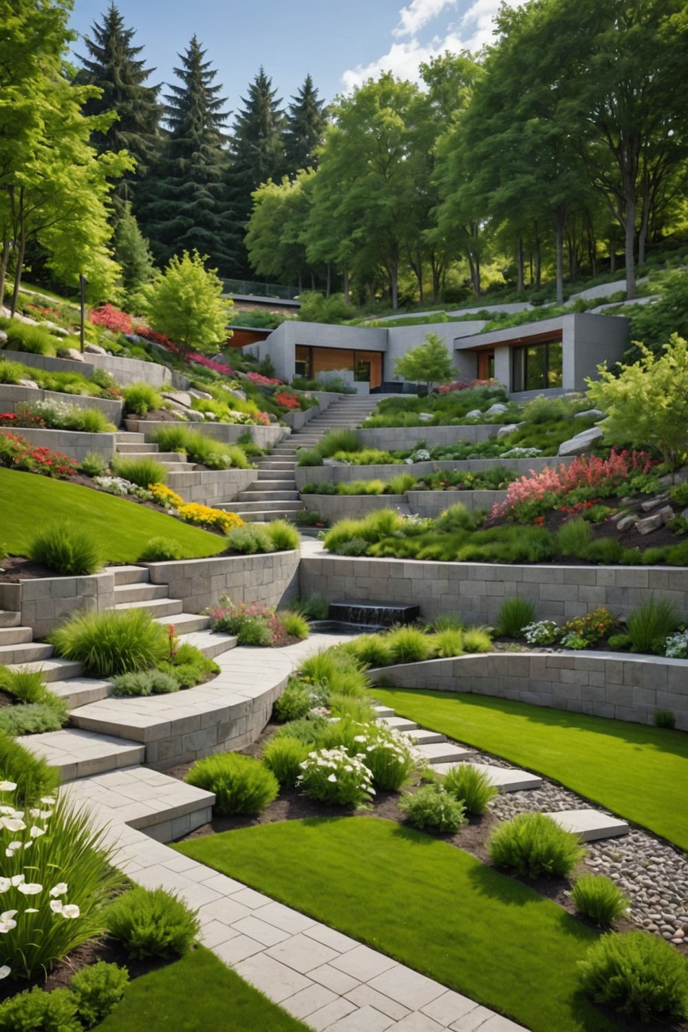 reinforced_soil_retaining_wall_with_green_roof Reinforced Soil Retaining Wall with Green Roof