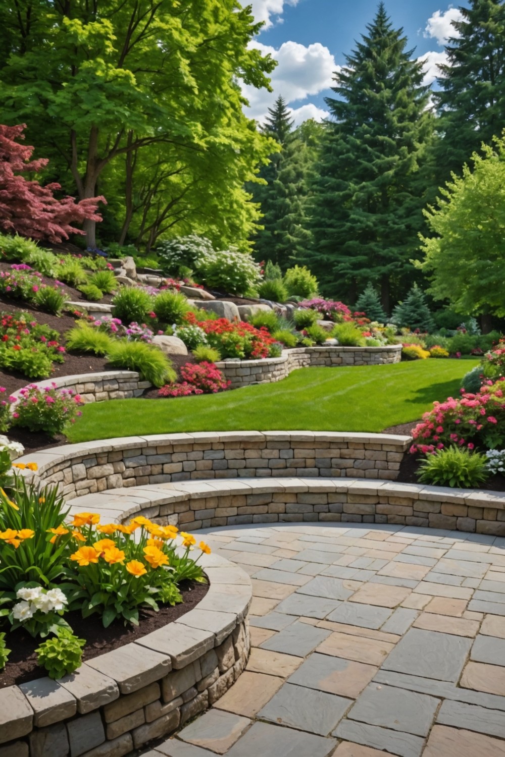 retaining_wall_with_built-in_patio_seating Retaining Wall with Built-in Patio Seating