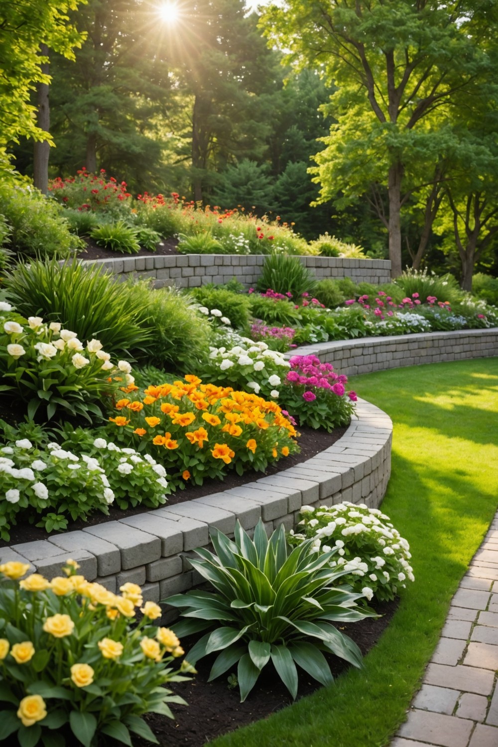 segmental_retaining_wall_with_curved_design Segmental Retaining Wall with Curved Design