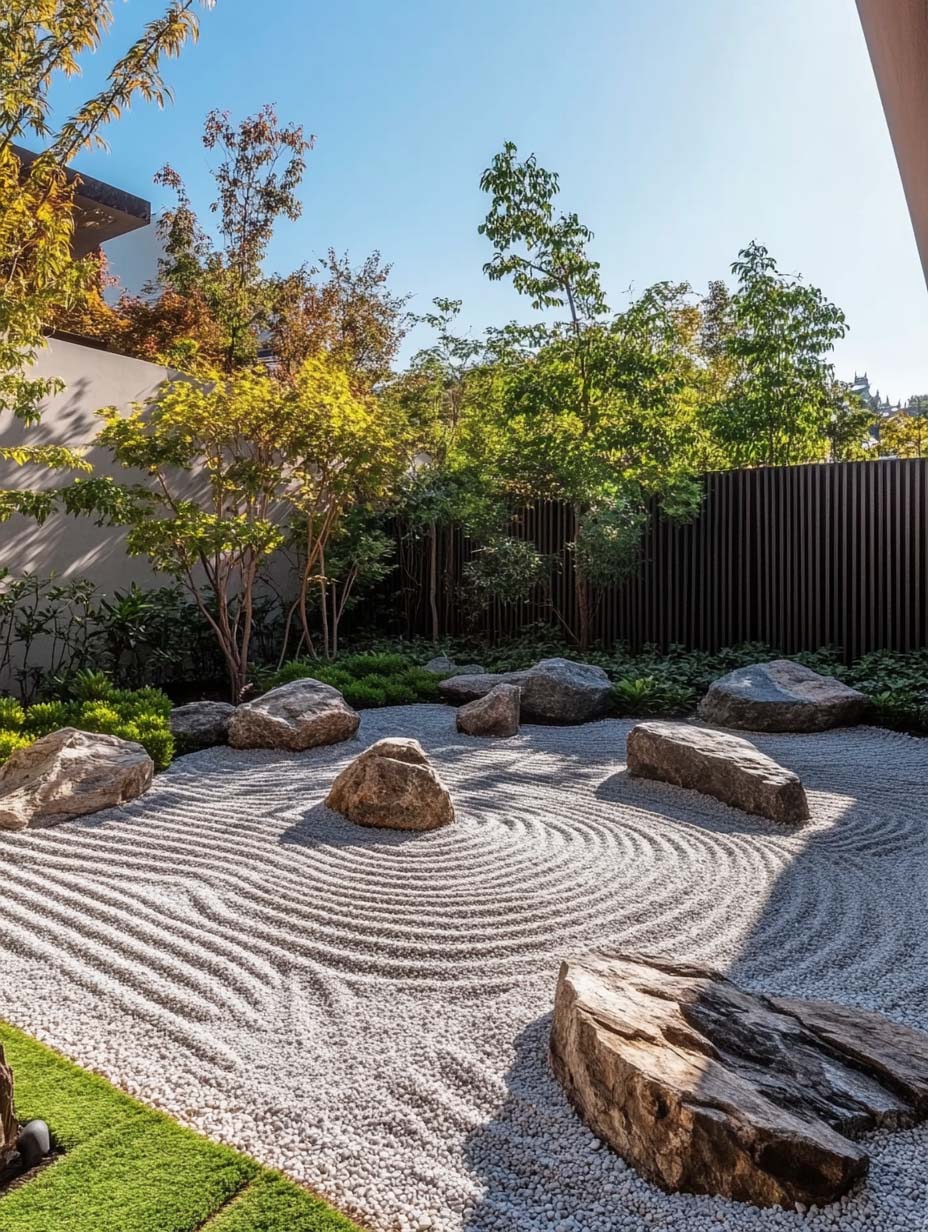 easy-front-garden-ideas-on-a-budget-17 17. Zen Garden with Textured Serenity
