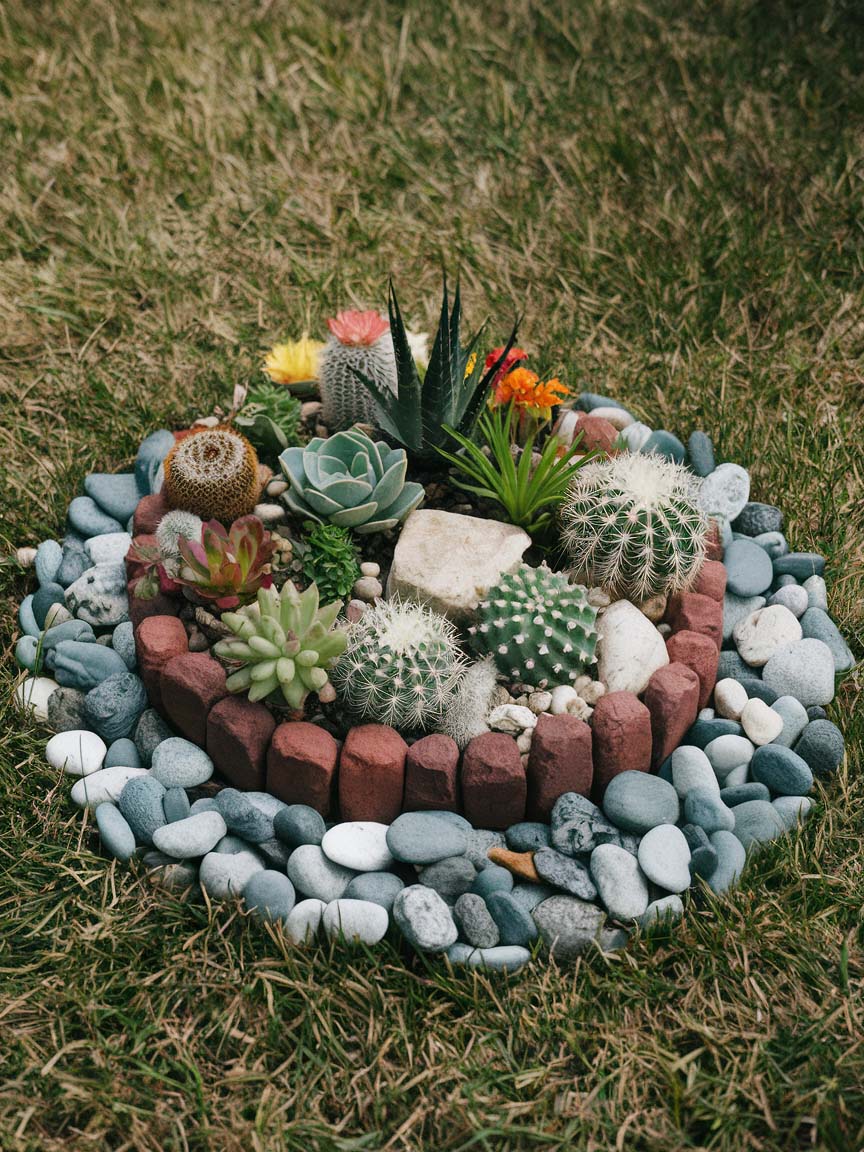 easy-front-garden-ideas-on-a-budget-7 7. Succulent Haven in Miniature