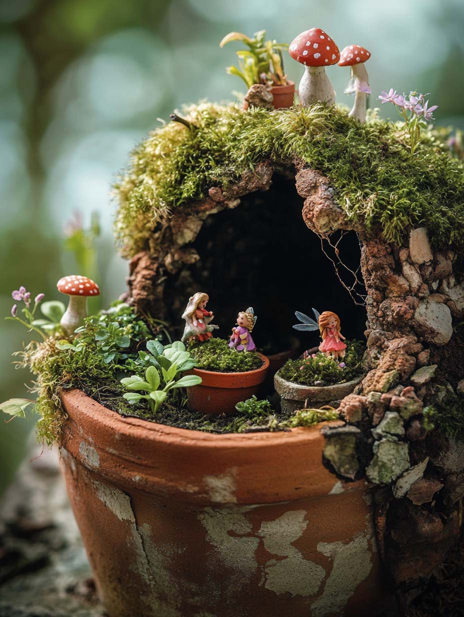 garden-budget-ideas-10 10. Whimsical Fairy Garden in a Pot