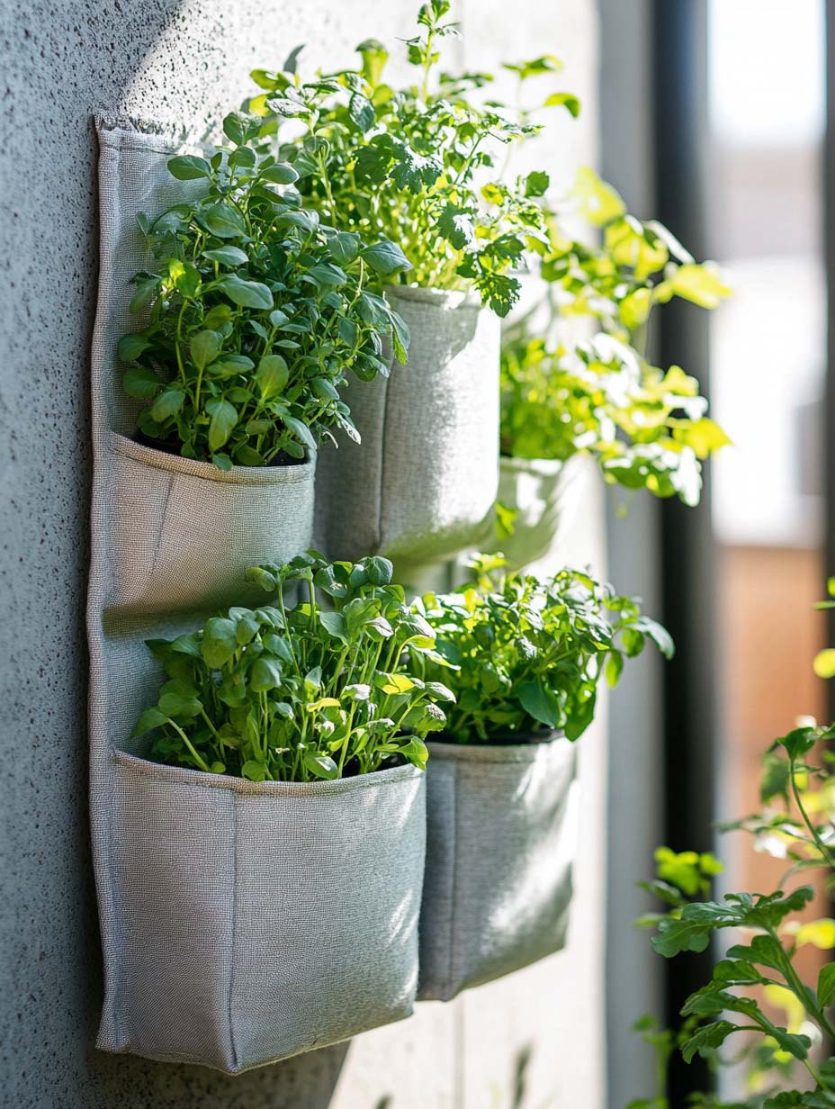 garden-budget-ideas-24 24. Hanging Herb Garden for Compact Spaces