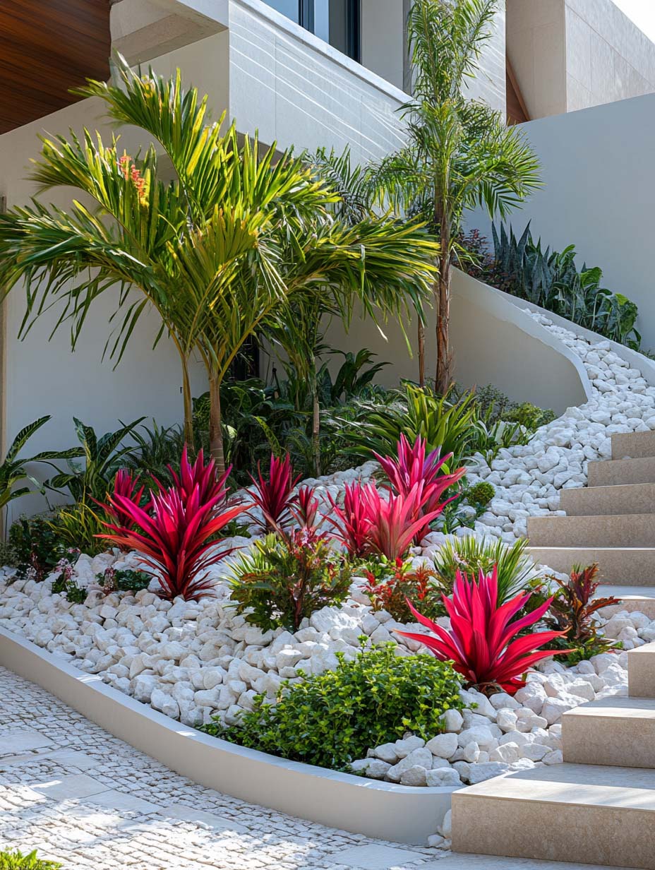 stunning-garden-designs-1 1. Tropical Elegance with Vibrant Accents