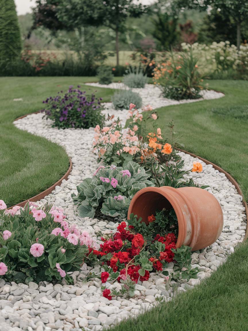 stunning-garden-designs-2 2. Flowing Garden Bed with Floral Spill